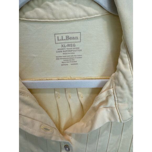 L.L. Bean 100% Supima Cotton Button Up Blouse Size XL - few spots - Picture 3 of 8